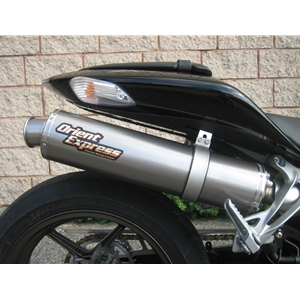 Orient Express Titanium Slip On Exhaust Oval Titanium High Mount Canister Kawasaki ZX10R 2006-2007