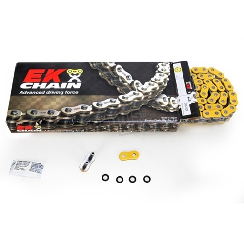 EK Chain - Drive Chain - 520ZVX3/120 Links/Gold Side Plates/9400 LB Tensile/X-Ring Chain-