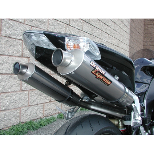 Orient Express Titanium Slip On Exhaust Oval Titanium High Mount Canister Kawasaki ZX10R 2006-2007