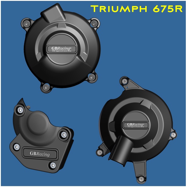 GB Racing Engine Cover Set Triumph Daytona 675R 2011 2012 Street Triple 675R 2011 2015 For Standard Engine Covers Triumph Embossed